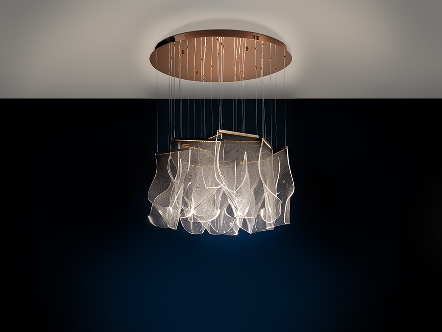 088155 Подвесной светильник 14L розовое золото Schuller Velos 