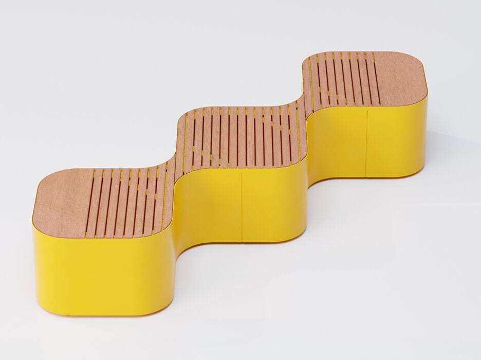 Скамейка с 3-мя встроенными модулями для сидения DIMCAR PINCH ARCH-00110186