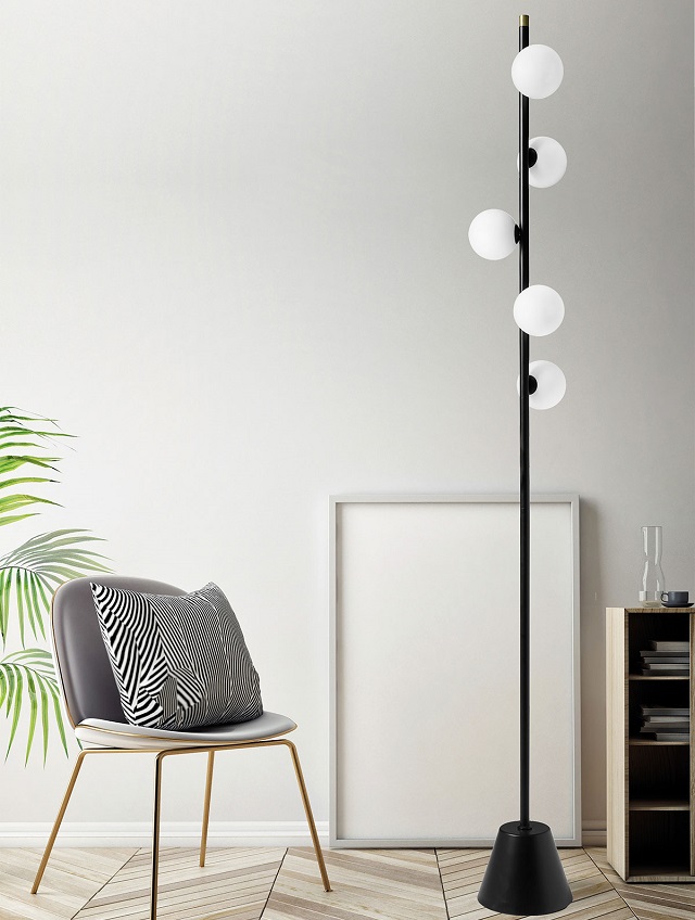 Miloox 1744.101 Торшер из металла и опалового стекла Pomì - Вид №1