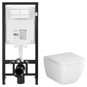 Комплект инсталляции Oli 80 Eco с безободковым унитазом AM.PM Gem