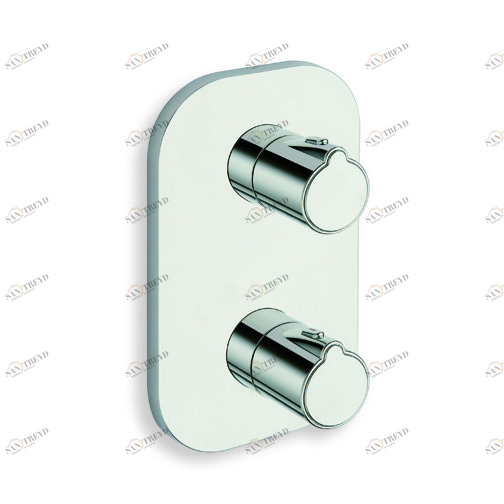 CRIXE751 Внешние части термостатического смесителя для душа / ванны для CRICS800 с 1 выпускным запорным клапаном, ручками из АБС-пластика и пластиной Cristina Rubinetterie 