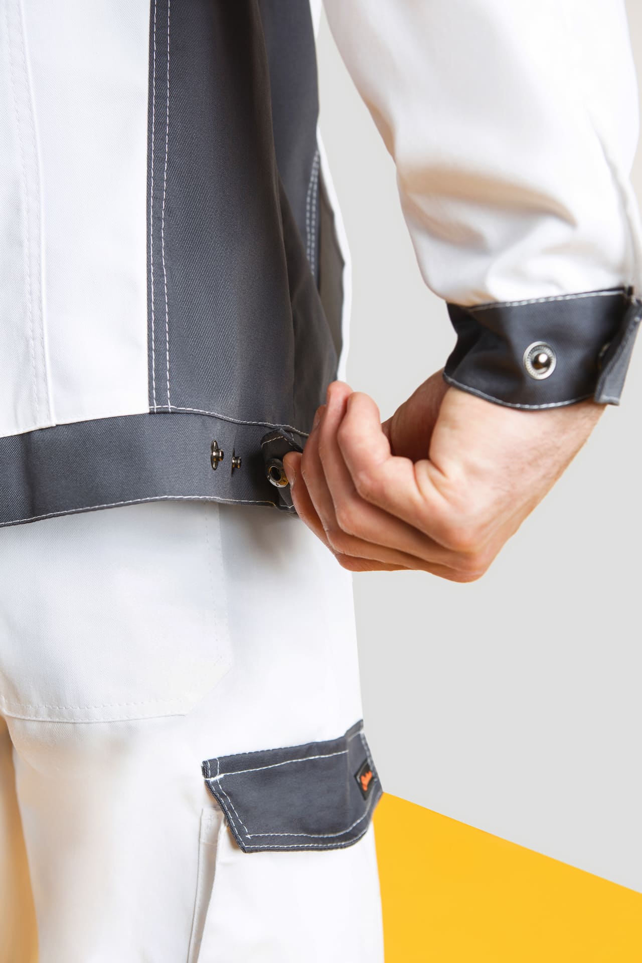 4974824 Костюм  NEW белый графит STATUS  Летняя спецодежда  размер 44-46/170-176  - Вид №12