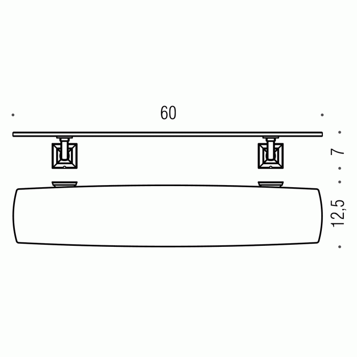 B3216 Полка 60 см (хром) COLOMBO PORTOFINO Colombo Design - Вид №2