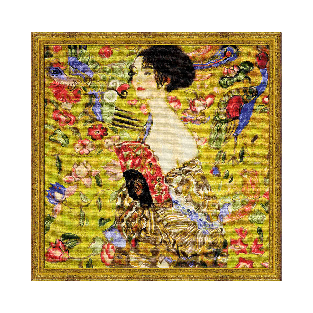 1226 Набор для вышивания Дама с веером по мотивам картины Г.Климта 35 х 35 см RIOLIS Сотвори Сама 