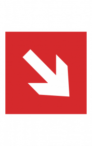 68543 Знак "Направляющая стрелка под углом 45°"  Знаки пожарной безопасности размер 100 х 100 мм