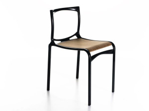 Алюминиевый стул с бамбуковым сиденьем