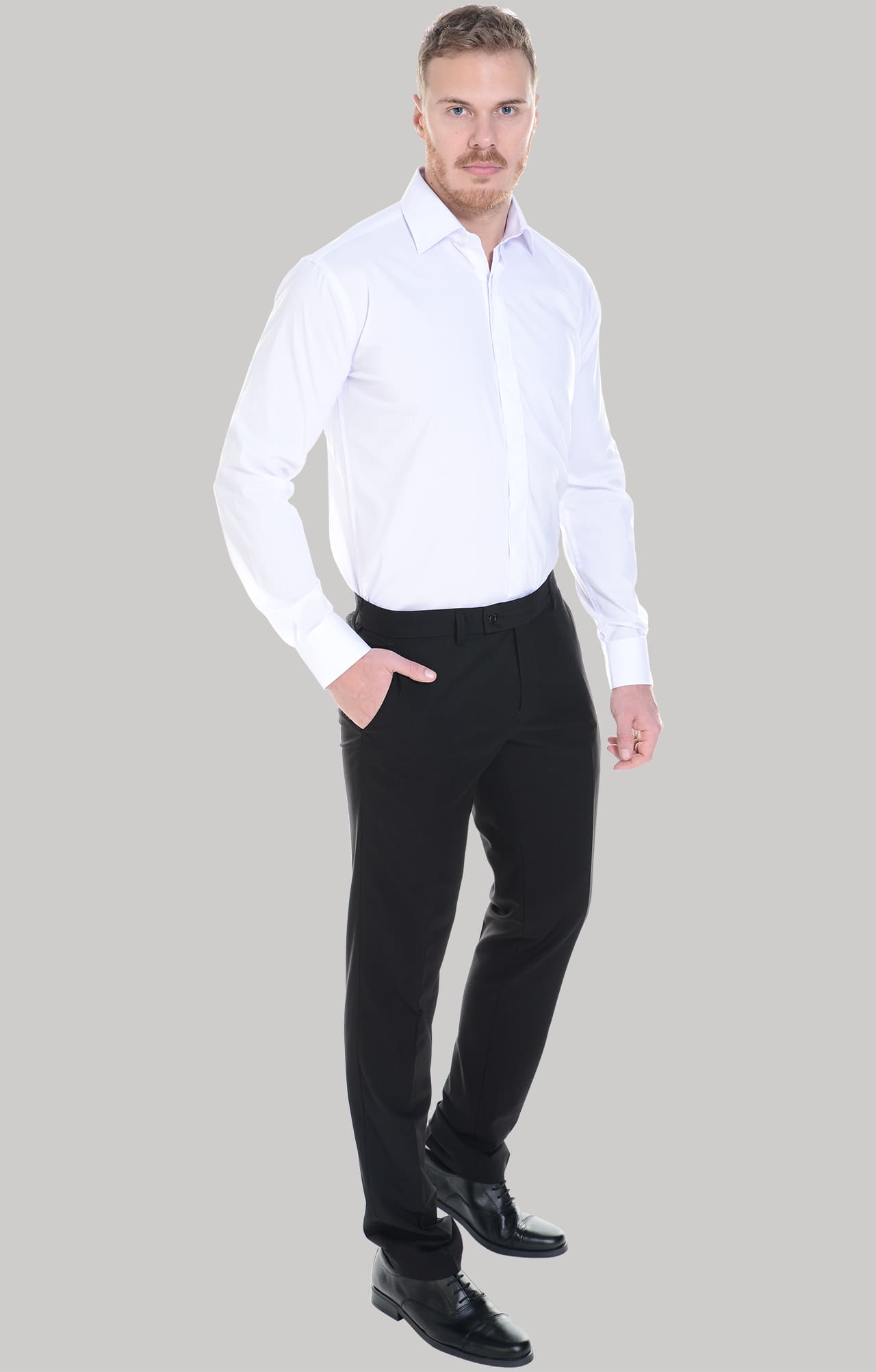 62464 Рубашка мужская  white El-Risto  Корпоративная одежда  размер 41/170-176  - Вид №11