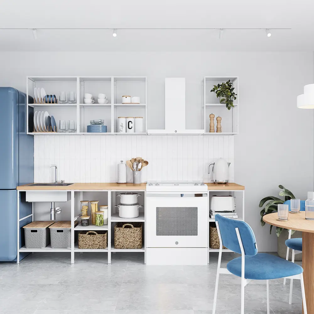 Кухонный гарнитур 160x60 см Вельга цвет белый KONSENSA STLM-2004291 - Вид №1