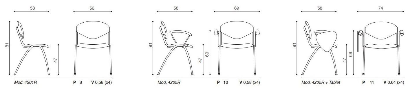 Ares Line Стул для конференций штабелируемый из дерева с откидной крышкой Omnia contract sun-id-1349887 - Вид №5