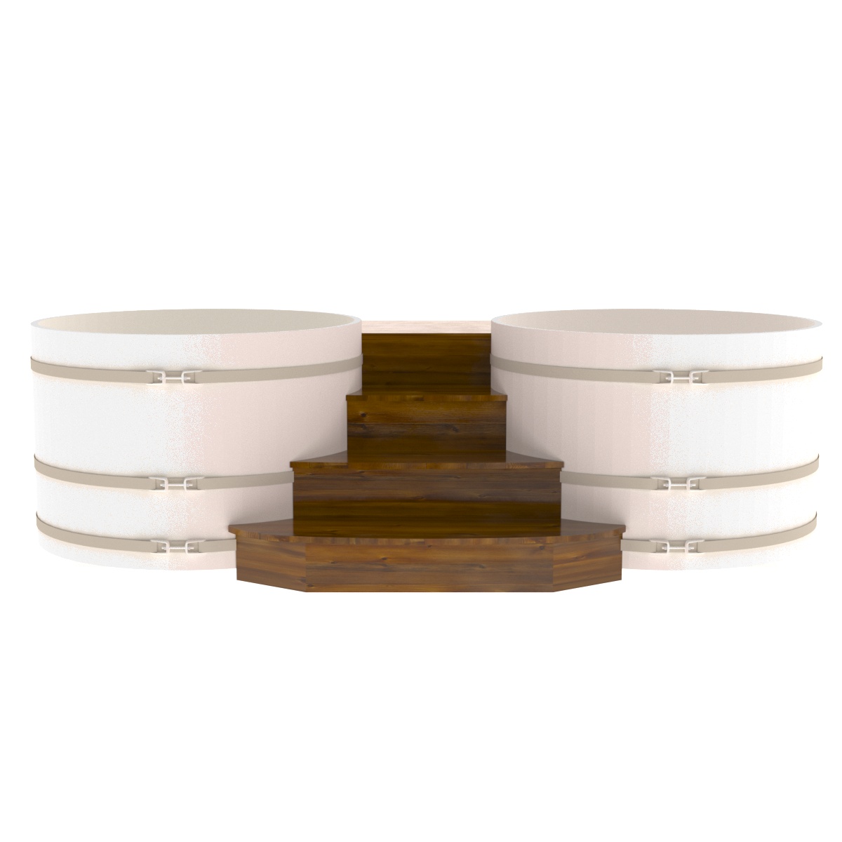 2343 Подиум на 2 купели D 1,5 Рустик морёный Alyarus  - Вид №1