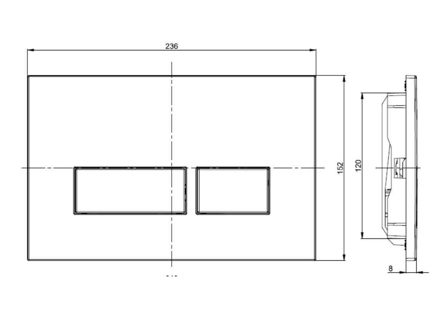 Хромированная латунная туалетная панель управления CROSSWATER MPRO ARCH-00104333 - Вид №2