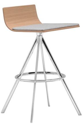 Andreu World Поворотный барный стул из ткани Lineal Bq0642 - Вид №4