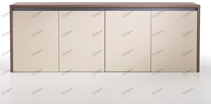 i 4 Mariani Низкий офисный ящик для хранения из дерева с распашными дверцами Kefa sun-id-1348168