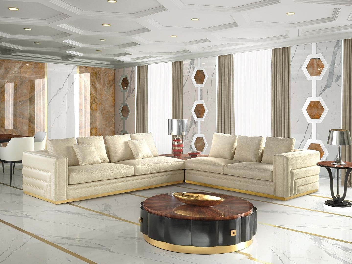 Бархатный угловой диван GUERRA VANNI Clizia ARCH-00051904