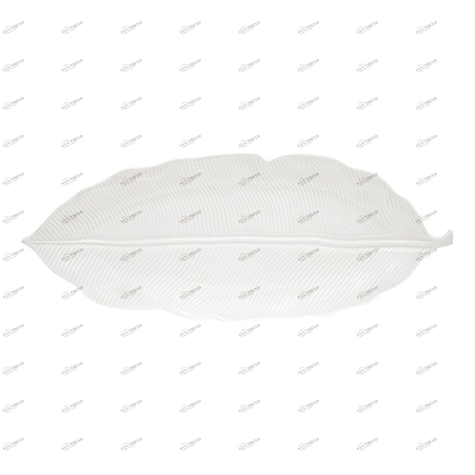 Блюдо фарфоровое сервировочное 47х16 см белое "Мадагаскар" EASY LIFE МАДАГАСКАР 00-3947034 Белый 