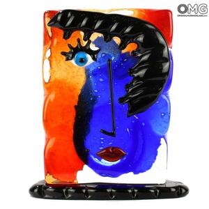 4709 ORIGINALMURANOGLASS Скульптура Голова Женщины - Pop Art - Original Murano Glass OMG 19 см