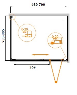 Душевой уголок CEZARES RELAX-AHS-1-70/80-P-Bi - Вид №3