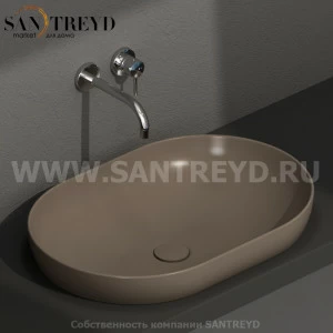 B6O61CS Встроенная раковина под столешницу овальная Ceramica Globo T-EDGE