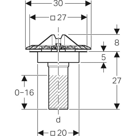 359.131.00.1 Воронка Geberit Pluvia с соединительным фартуком, для желобов, решетка воронки из алюминиевого литья Geberit  - Вид №2