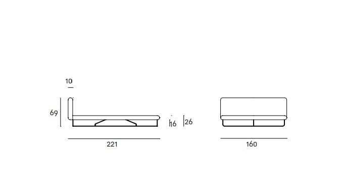 Двуспальная кровать с мягким изголовьем Living Divani Avalon ARCH-00120320 - Вид №6