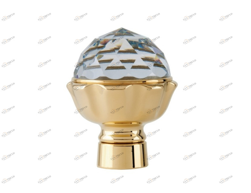 033245.000.00 Ручка для душевой системы с кристаллами сваровски Золото 24К Mestre 