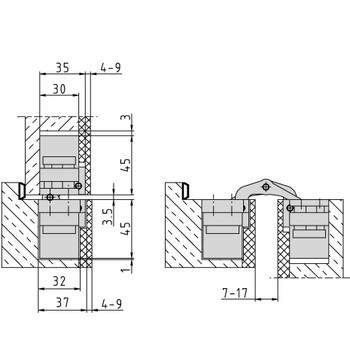 BaSys PIVOTA DX 120 3-D 33MM петля Santreyd LK01-931 - Вид №1
