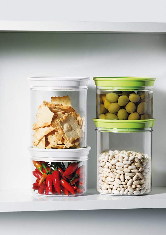 Банка пластиковая для сыпучих продуктов 500 мл зеленая Forme casa GUZZINI  00-3871059 Зеленый;прозрачный  - Вид №1