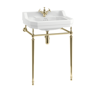 Burlington Edwardian Раковина Edwardian 610 мм с умывальником из золота с 2-мя отверстиями под смеситель B5 2TH-T23A GOLD