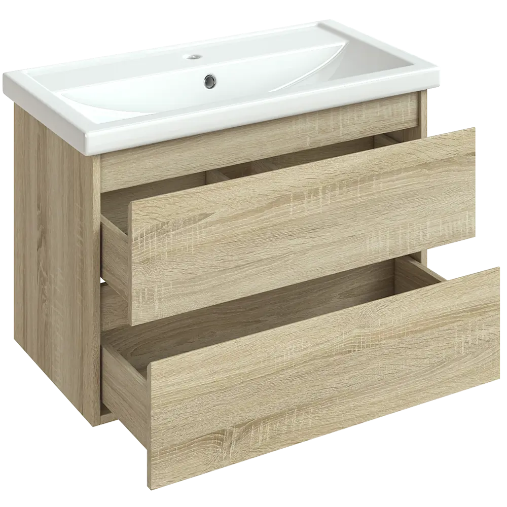 Тумба под раковину подвесная Matteo 50 см цвет дуб сонома VIGO STLM-2047335 - Вид №2