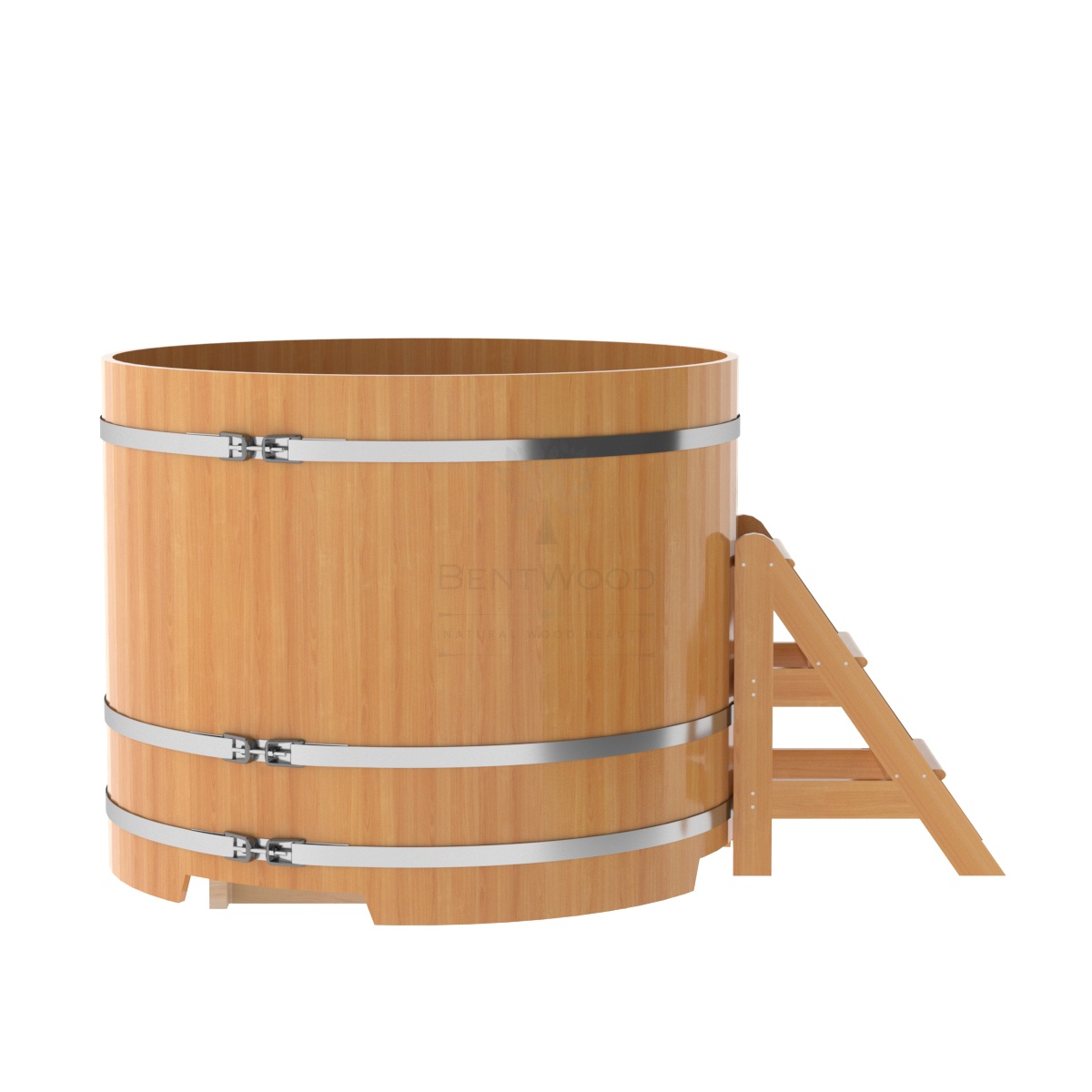 1207 Купель круглая из лиственницы d=1,50х1,2 натуральная премиум Alyarus  - Вид №2