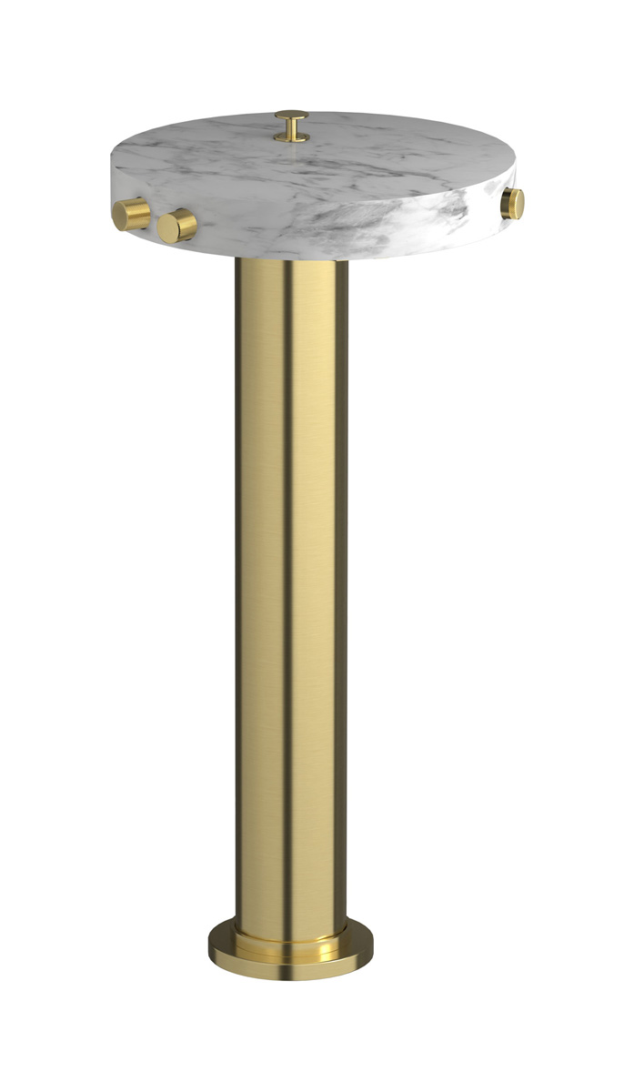 Напольный смесиель для ванны с встроенным душем. WE ARE IB mr399is_1 Brushed Pale Gold Marmo