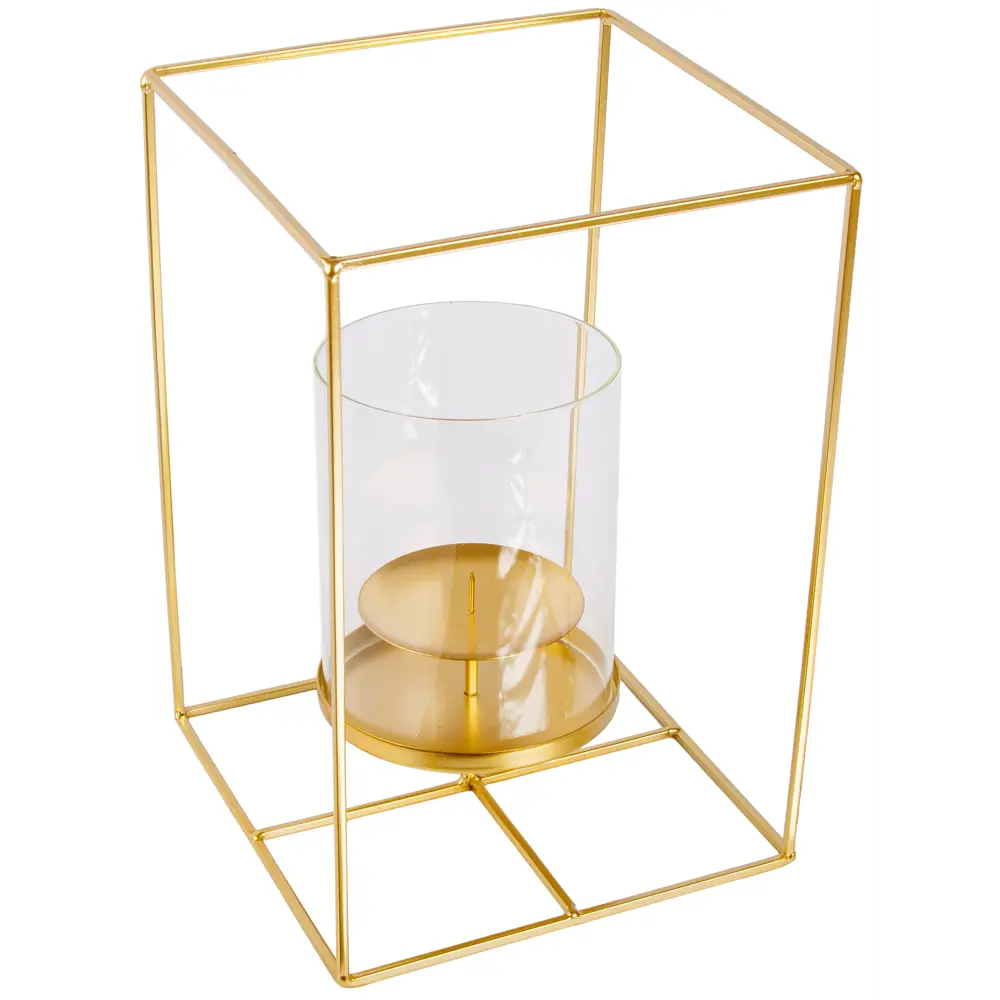 Подсвечник Cube металл 30 см цвет золотой Santreyd STLM-2040980