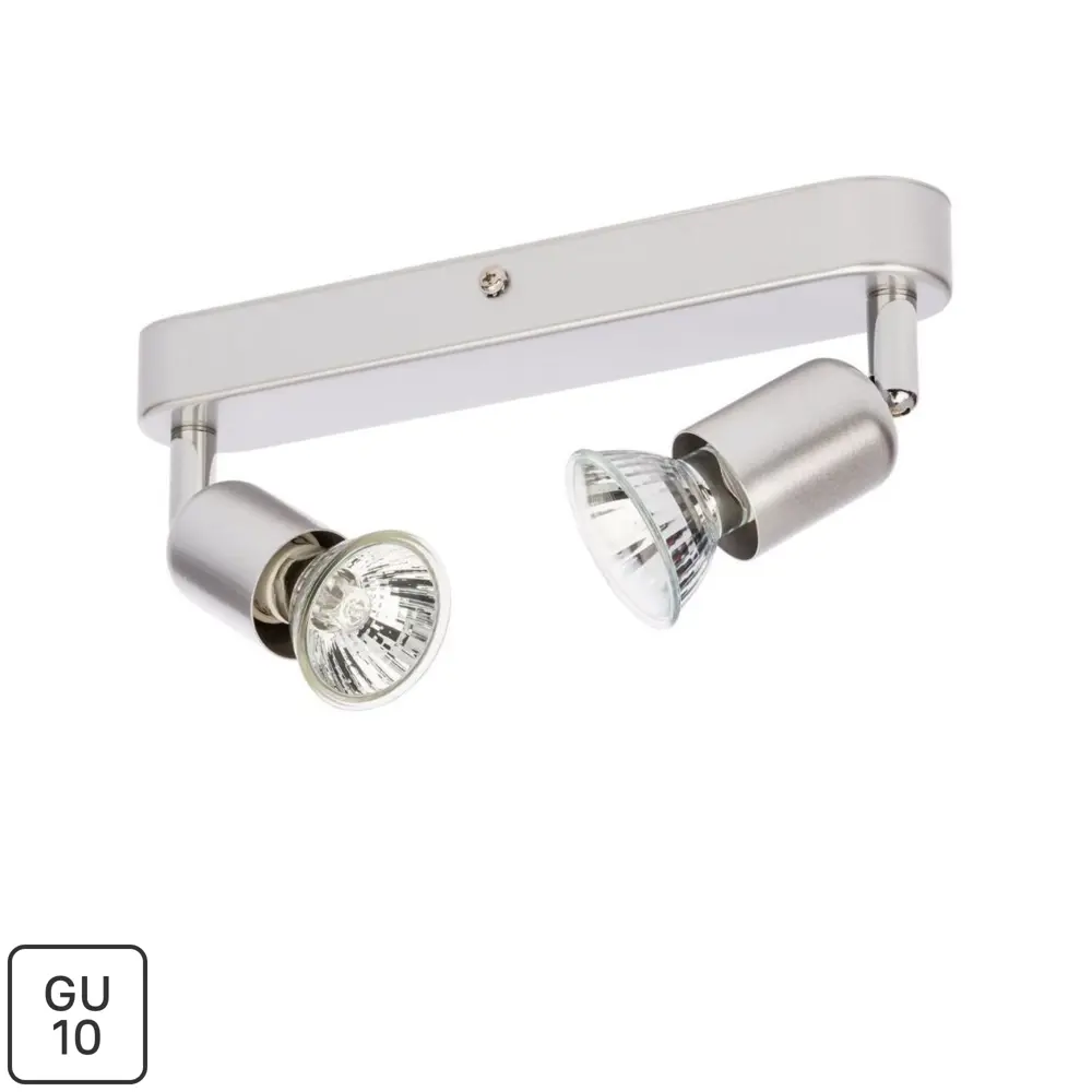 Спот поворотный Basic 2 лампы GU10 5 м² цвет серебристый Santreyd STLM-2159127