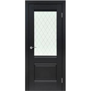 Комплект двери Классико-43 со стеклом 80x200 см Hardflex черный с добором 150 мм