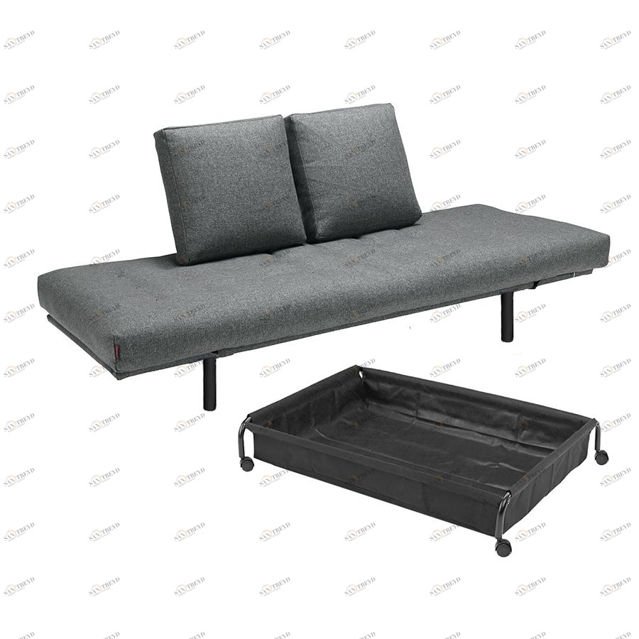 Кушетка Rollo с матрасом Rollo Classic Round и ящиком для белья чёрная Innovation Living ROLLO534