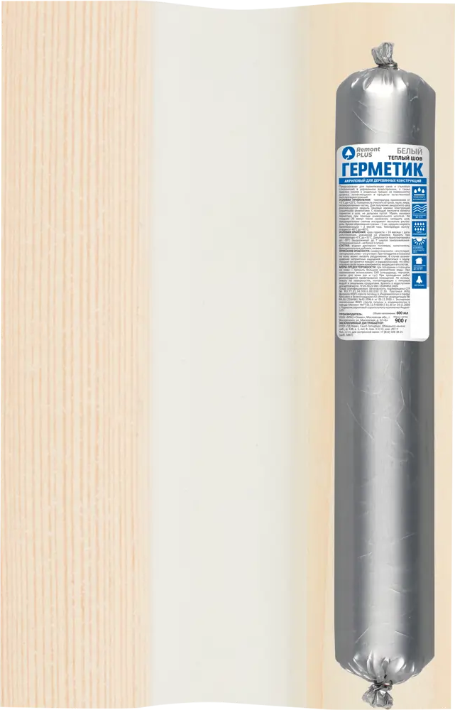 REMONT PLUS Герметик для дерева белый 0.6 л - защита и утепление швов 88299940