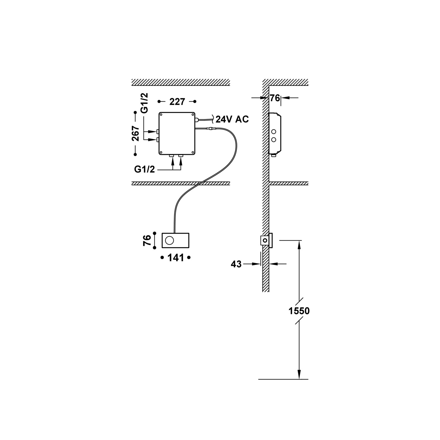SHOWER TECHNOLOGY Control termostático electrónico empotrado de 2 vías Shower technology-49288299 TRES Electronic - Вид №1