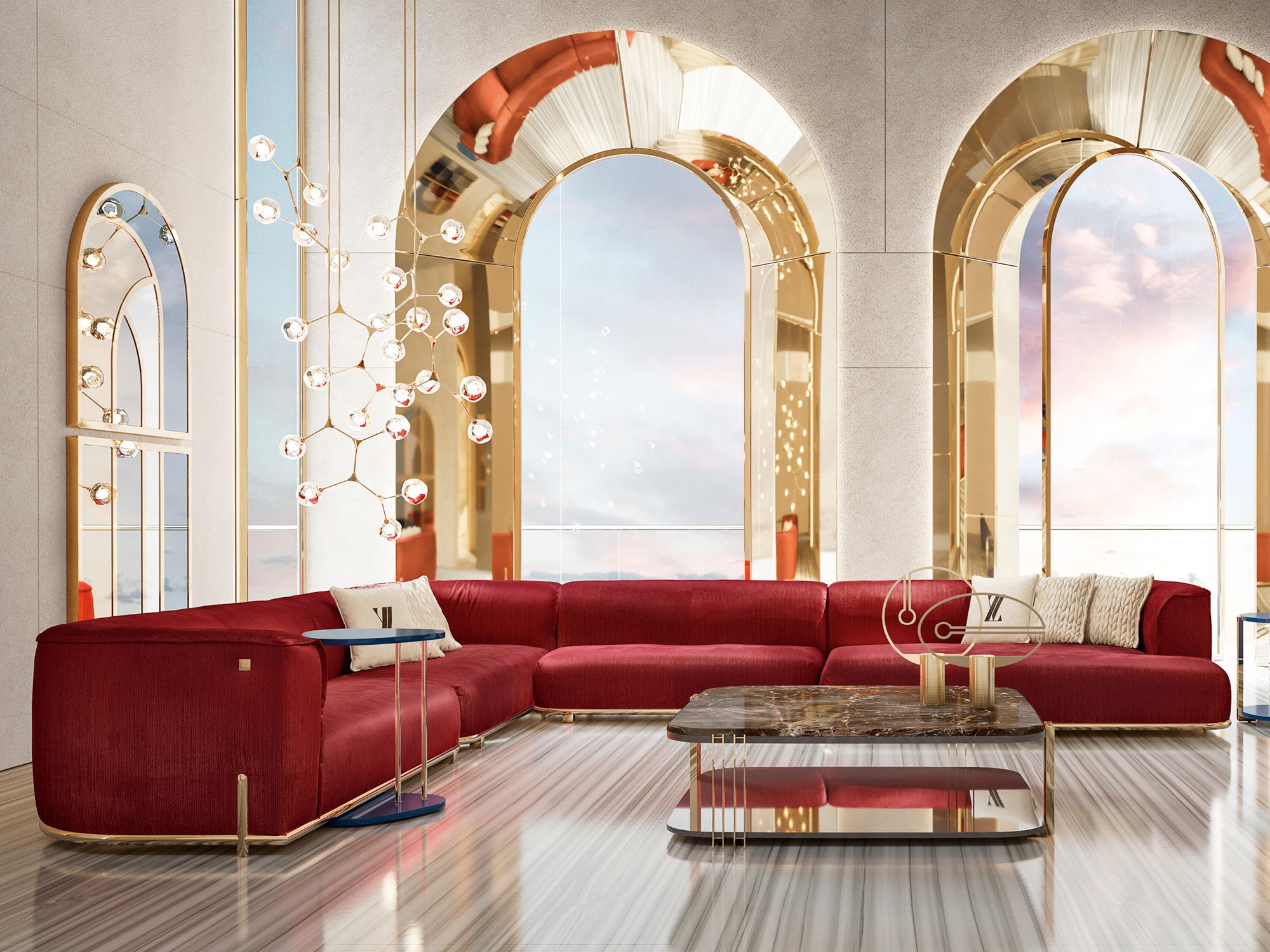 Секционный диван из ткани VOLPI Луиджи Вольпи ARCH-00115210 - Вид №2