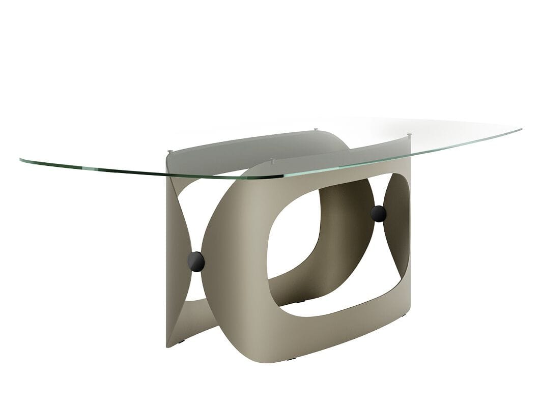 Стол с окрашенным металлическим основанием и хрустальной столешницей EFORMA Polifemo ARCH-00046893 - Вид №1