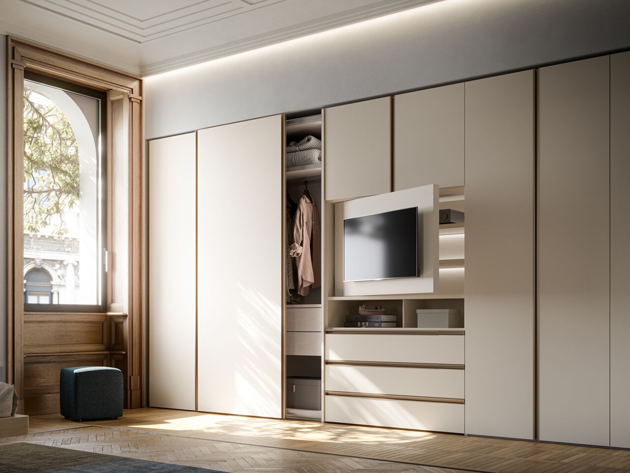 Шкаф со встроенным телевизором Santalucia Mobili VISION ARCH-00099265 - Вид №1