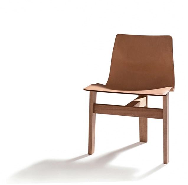 Agapecasa Стул с дубовой структурой и кожаным сиденьем sun-id-1405587 - Вид №5