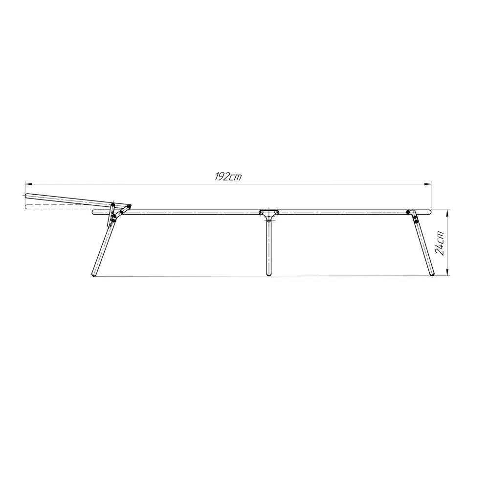 Кровать садовая Милана раскладная 65x24x192 см сталь черный Santreyd STLM-2207815 - Вид №5