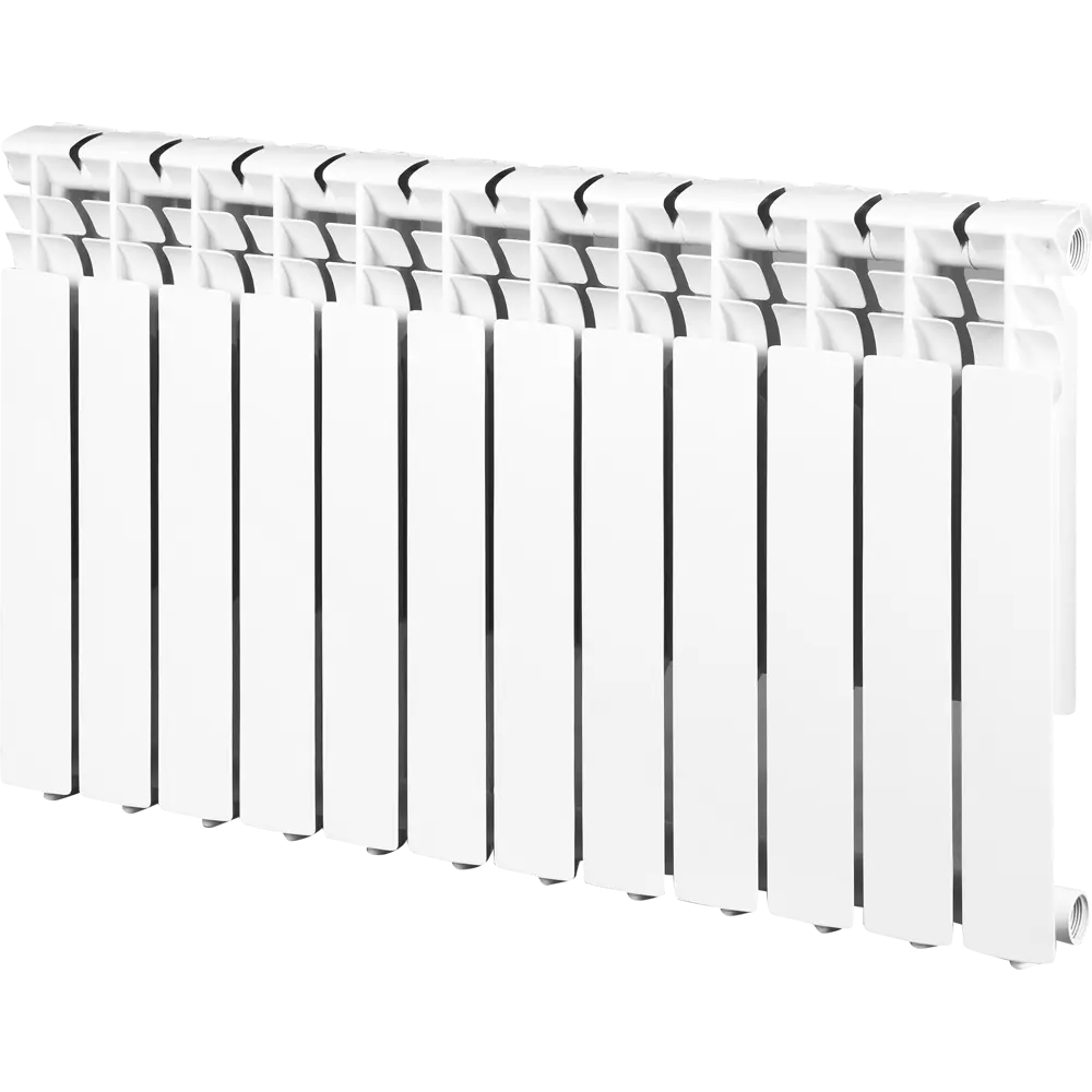 Радиатор Monlan Aluminium 500/80 алюминий 12 секций боковое подключение цвет белый STLM-2201149 - Вид №1