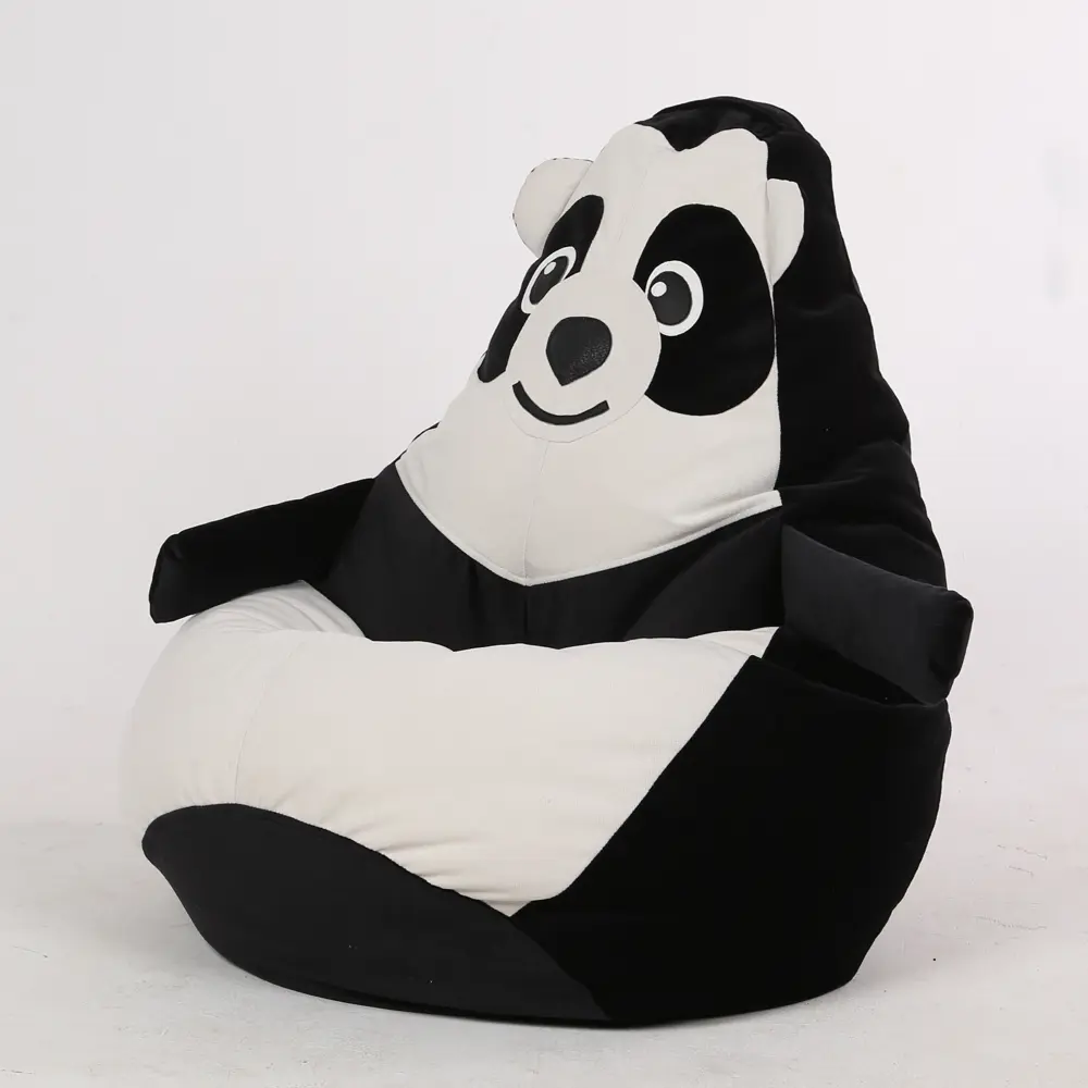 Кресло-мешок вельвет Панда черно-белый 120x80 см Santreyd STLM-2196486