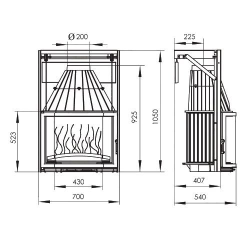 Каминная топка Мета Призма 700 П 1493 - Вид №1