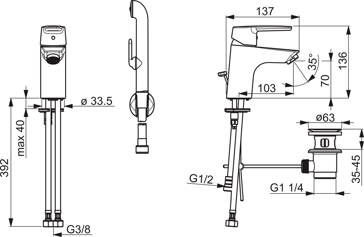 Oras 3908F Смеситель для умывальника 3908F Saga Хром  - Вид №1