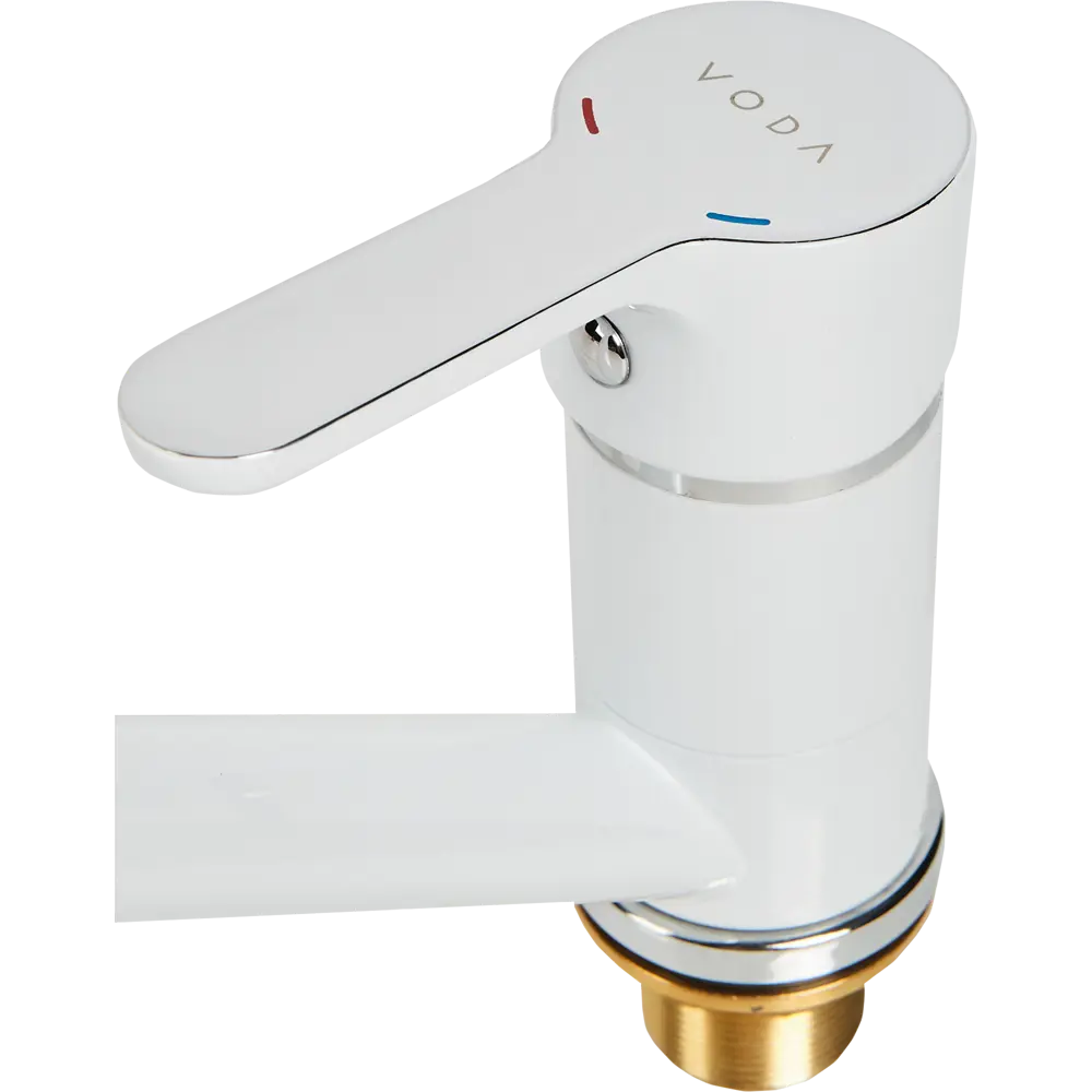 Смеситель для кухни Voda Snow 13.5 см латунь цвет белый SW 05 STLM-2105730 - Вид №2