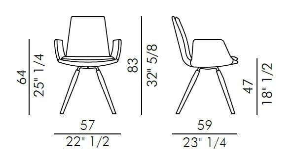 Кожаный мягкий стул с подлокотниками на насесте EFORMA Lara ARCH-00102774 - Вид №3