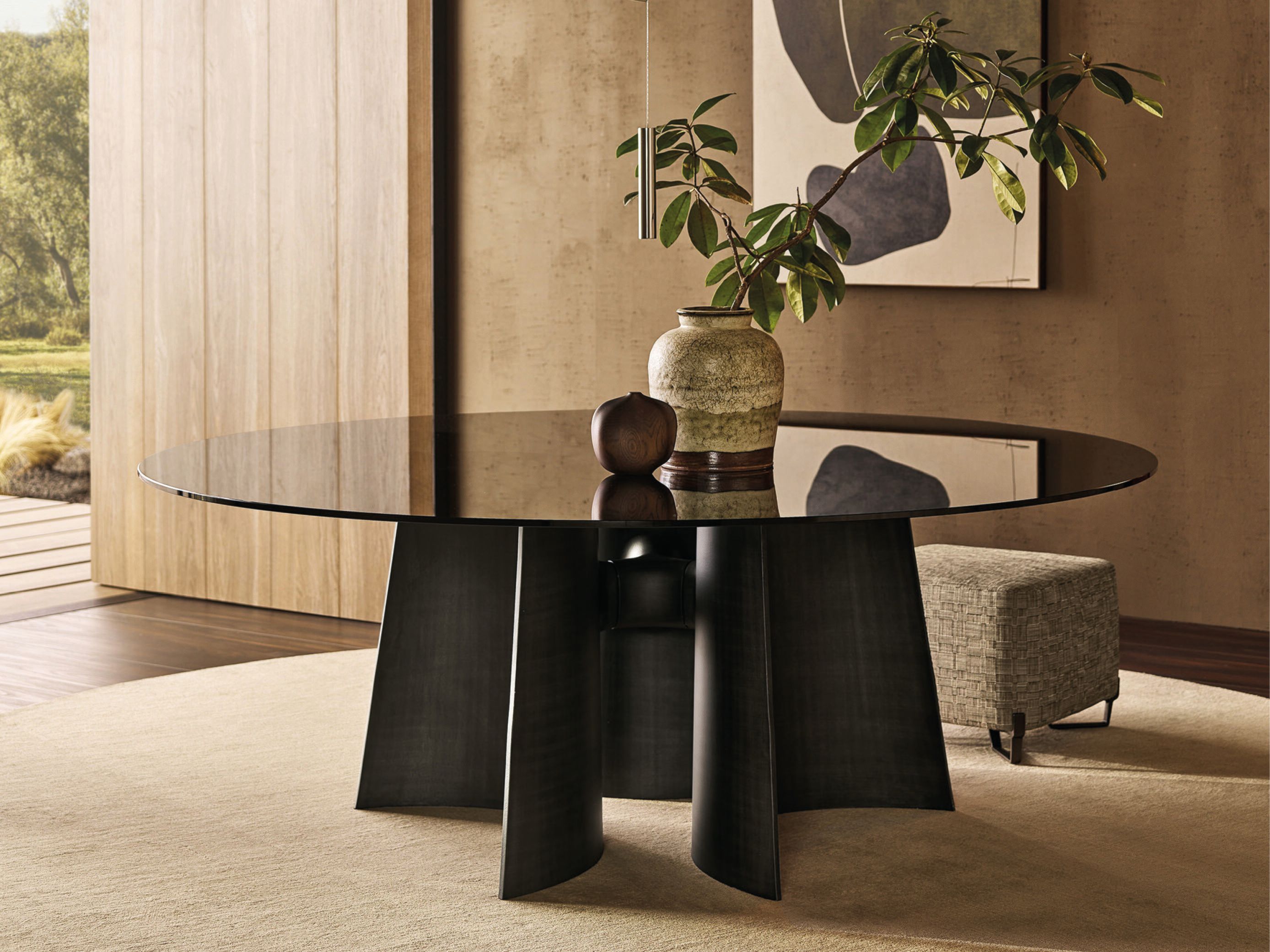 Круглый стеклянный стол Poliform KENSINGTON ARCH-00092950