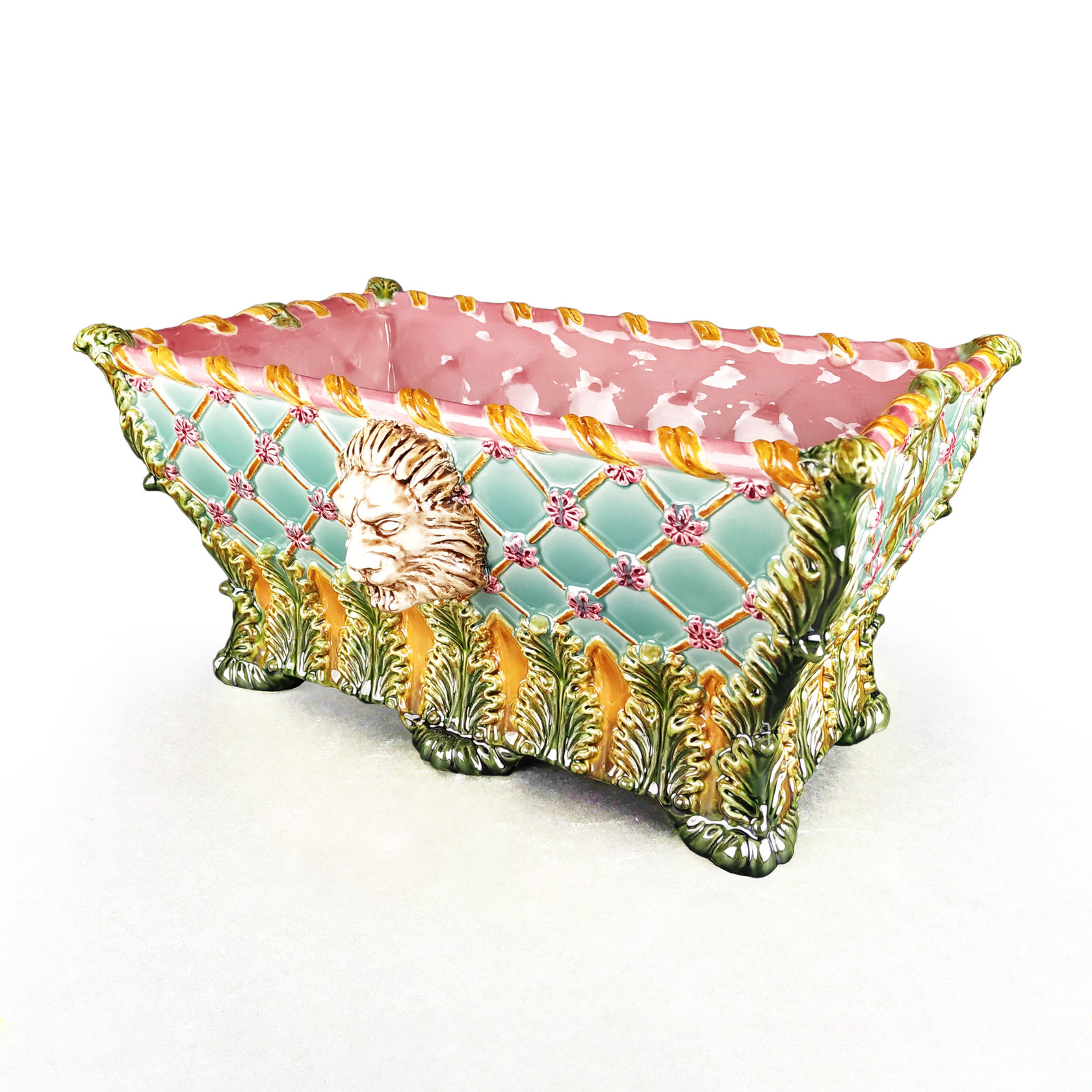 Кашпо "Лев" (бирюза 2) PROVANSFAIENCE  - Вид №1